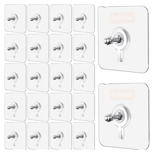 Solitude 20 Pack Heavy Duty Self-Adhesive Screw Hooks as Strong Wall Hanging Solutions for Kitchen