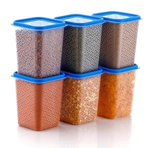 HINDSTAR Multipurpose Plastic Storage Jars and Kitchen Mate Classic Containers | BPA-Free Set of 6)