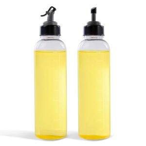 plastic Oil Dispenser 1 Litre | Pack of 2 | Transparent, Leak-Proof, BPA-Free Oil Container for Cooking Oils 2000ml