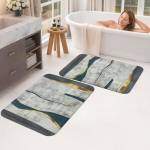 AMPIXI Pack of 1 Medium Printed Anti-Skid Silicone Microfiber Floor Mats – Super Absorbent Bathroom