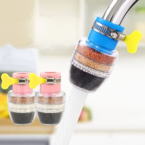 AMPIXI Activated Carbon Faucet Water Filter – 4-Layer Tap Water Purifier for Home Kitchen Use