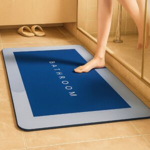 AMPIXI Square Memory Foam Bathroom Door Mat – Coral Velvet Soft Mat with Non-Slip Waterproof Backing