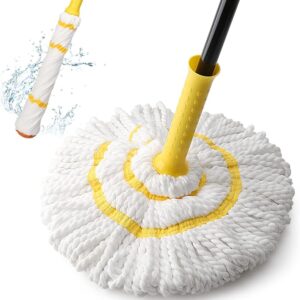 Self-Wringing Twist Mop for Floor Cleaning, Long Handled Microfiber Floor Mop with Top Scouring Pad