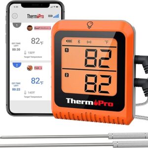 650 ft Wireless Meat Thermometer Digital for Grilling and Smoking, 2 Probes Bluetooth Meat Thermometer for Cooking