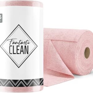 Fantasticlean Microfiber Cleaning Cloth Roll - Tear Away Microfiber Towels, Reusable Washable Scratch