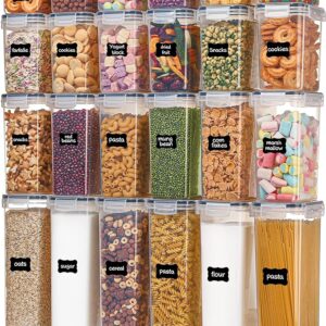Airtight Food Storage Containers with Lids, Vtopmart 24 pcs Plastic Kitchen and Pantry Organization Canisters