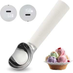 Heated Ice Cream Scoop Rechargeable, Electric Warming Ice Cream Scooper with LED Display