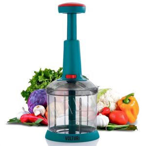 Chopper for Kitchen Use, Push Chopper with 3 Blades, Vegetable Chopper Kitchen Accessories Items