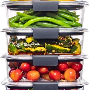 Brilliance Food Storage Containers BPA Free Airtight Lids Ideal for Lunch Meal Prep & Leftovers Set of 5 (3.2 Cup)