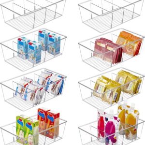 Vtopmart 8 Pack Food Storage Organizer Bins, Clear Plastic Bins for Pantry, Kitchen, Fridge